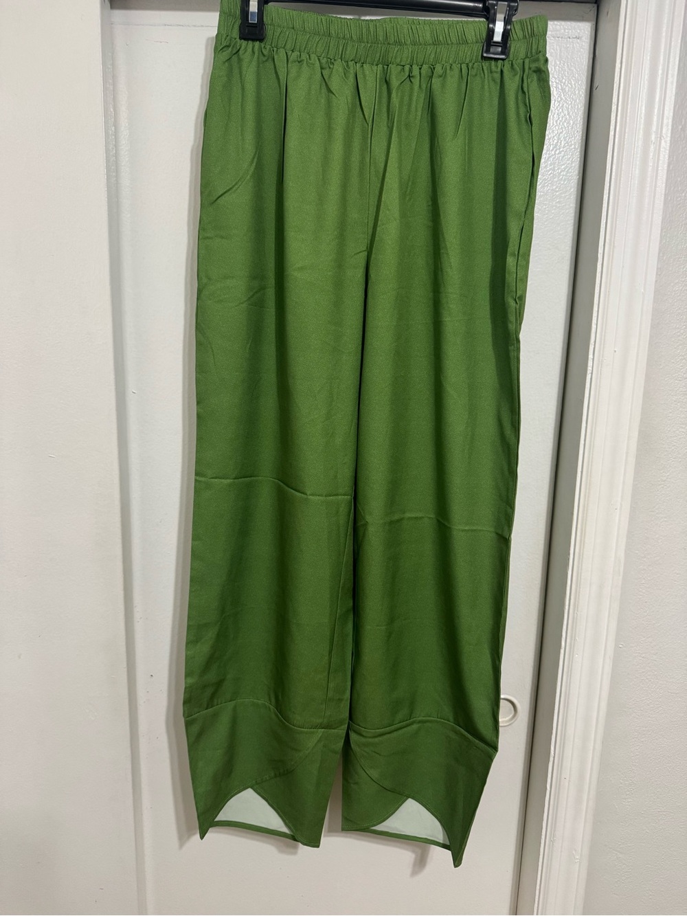 Commense Olive Green Wide-Leg Palazzo Pants